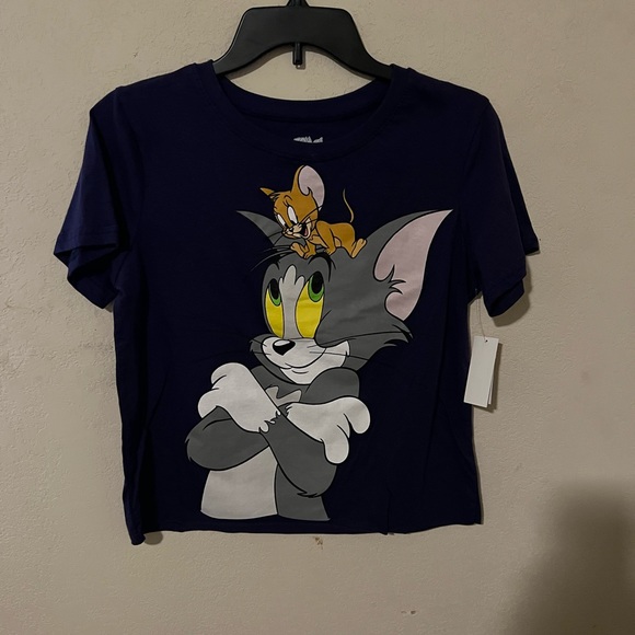 NWT LARGETOM & JERRY JUNIORS LICENSED GRAPHIC TEE. Purple 100% cotton - Picture 3 of 6